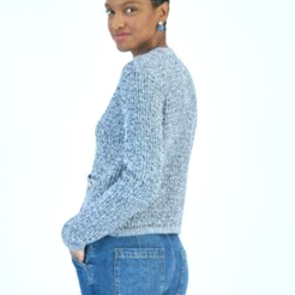 Macy*s "On 34th" V-Neck Patch-Pocket Blue Cardigan-MED-NWT - Picture 8 of 10